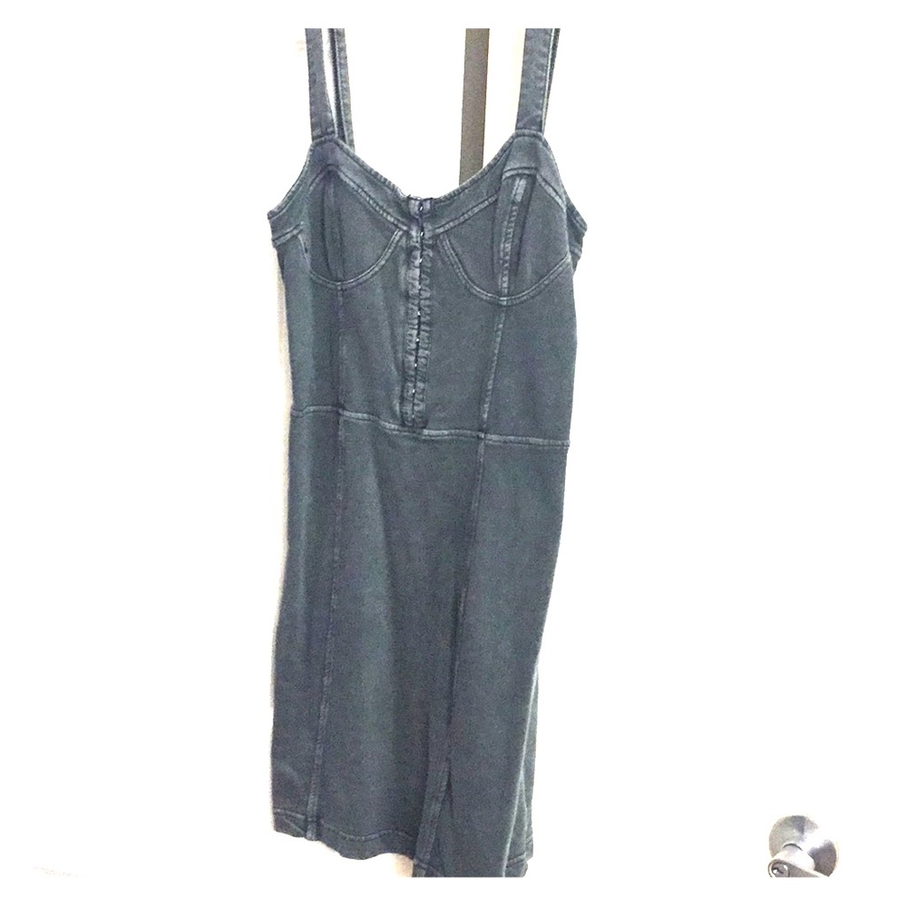 A tight charcoal grey dress from Free People